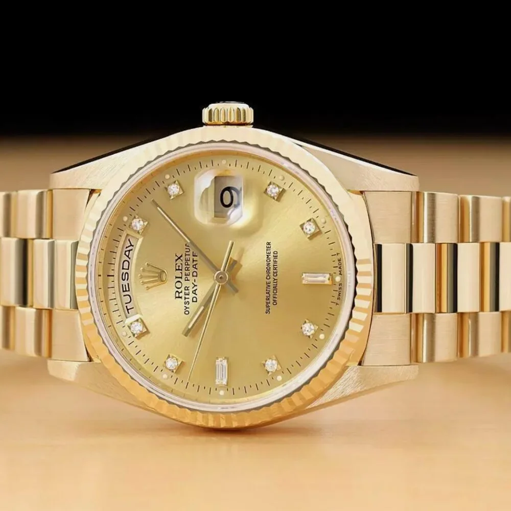 Mens Rolex Day Date President 18k Gold Watch New Condition